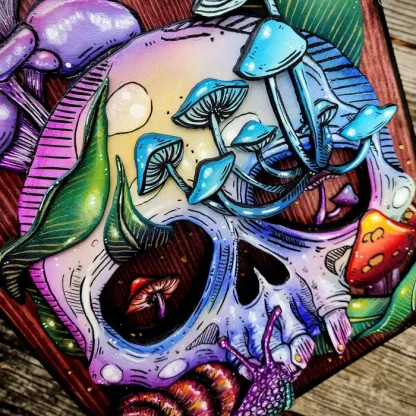 2023 Rejtett kulcsdoboz Halloweenre koponya és természet mintákkal 🎃