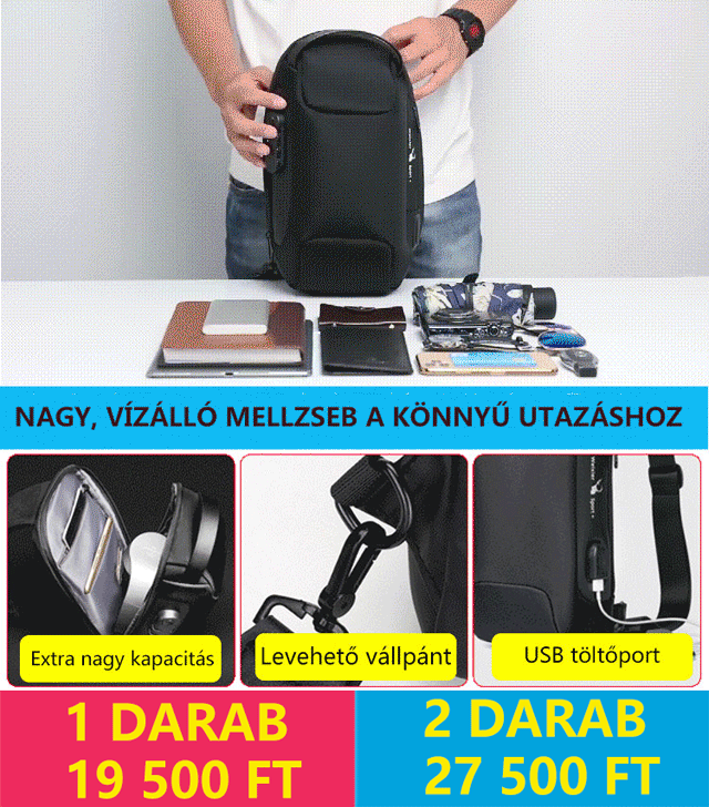 Férfi lopásgátló táska