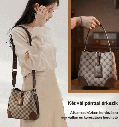 Retro divat kontrasztos színű nyomtatott kereszt test vödör táska