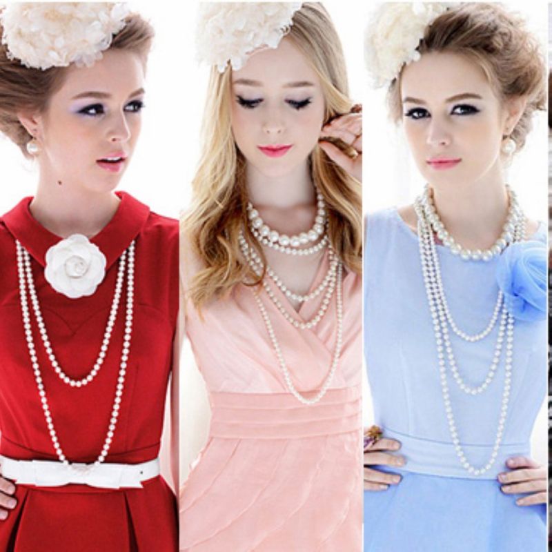 14K aranyozott + édesvízi gyöngy nyaklánc, 1,2 méter hosszú, újradefiniáló nyakláncok