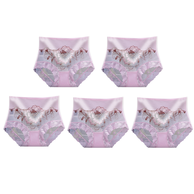 🔥Fizess 1 kapsz 5(5csomag)🔥Magas derekú prémium csipkés hímzett bugyi