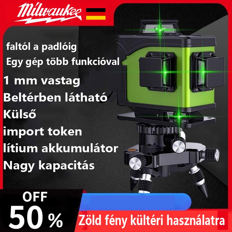 🛠【Milwaukee】360°-os teljes lefedettségű lézerszint