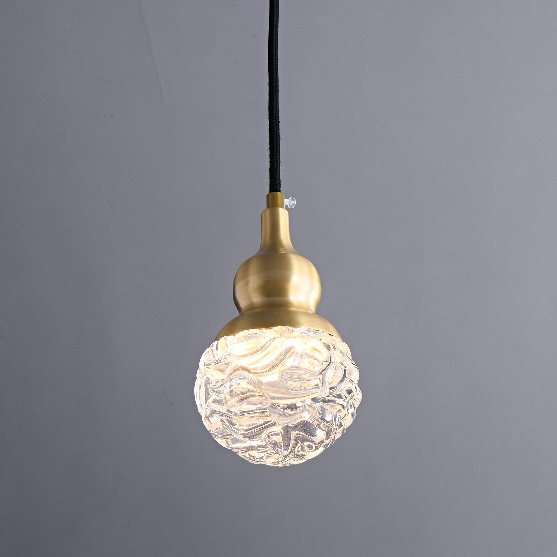 Calabash LED brass pendant light 