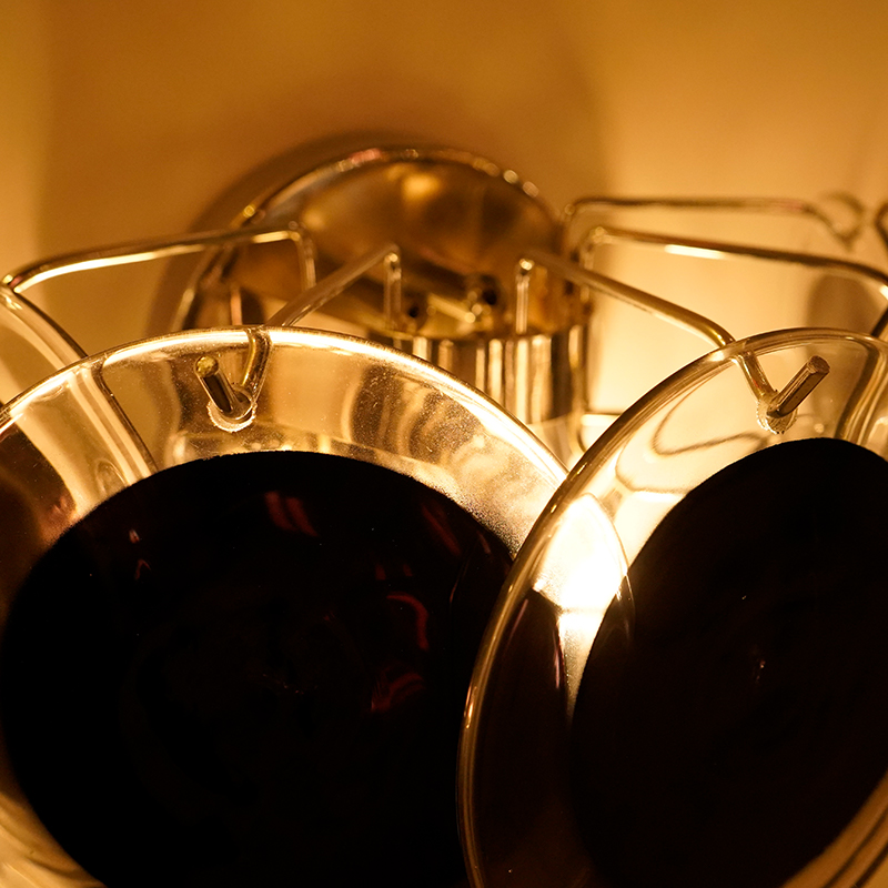 Black Murano Disc Wall Lamp 