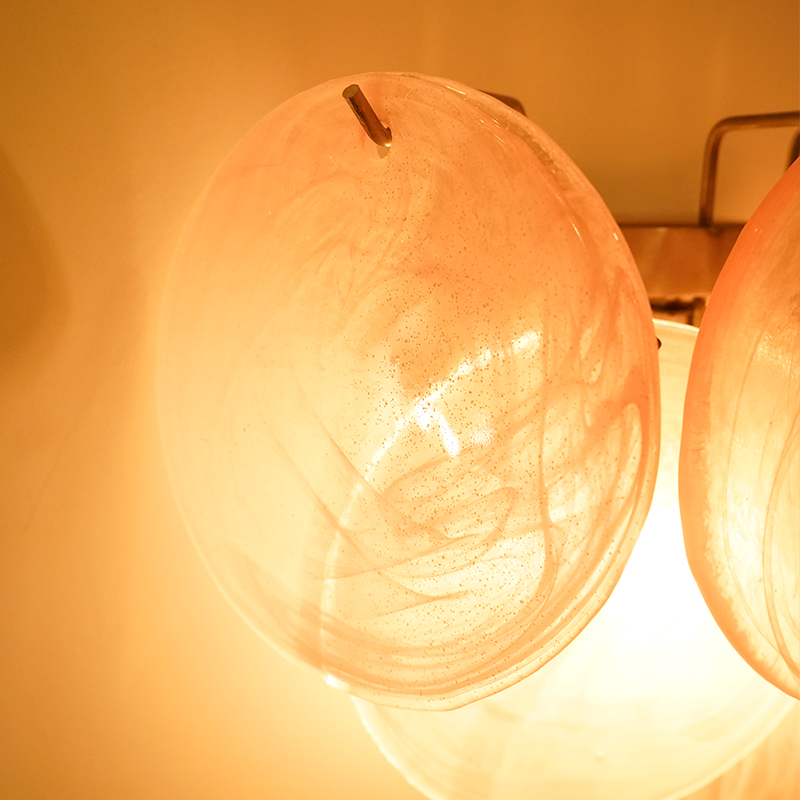 Pink Murano Disc Wall Lamp 