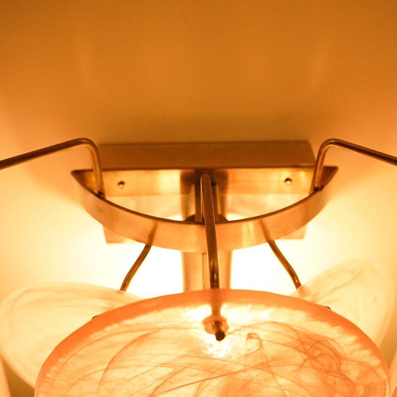 Pink Murano Disc Wall Lamp 