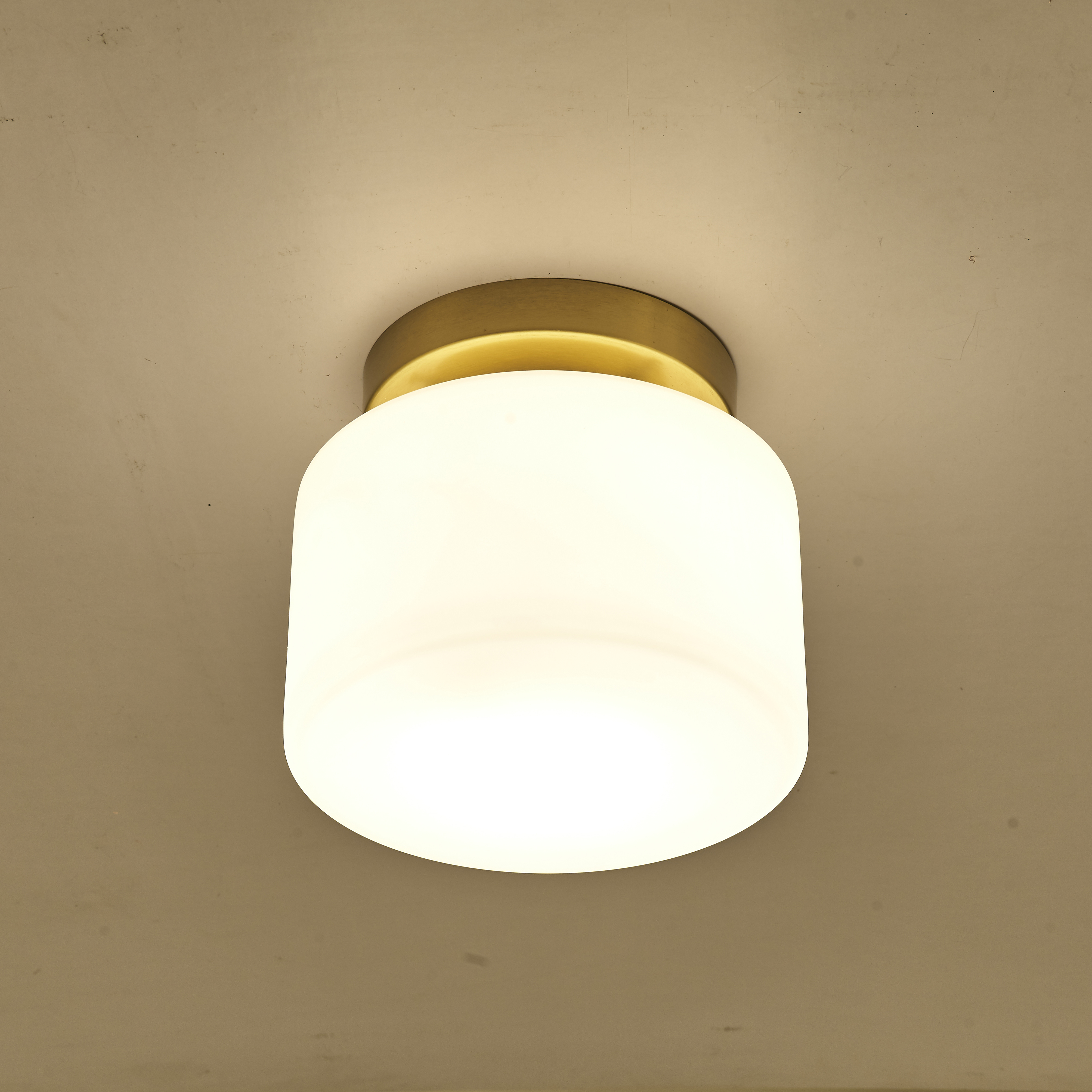 Simple glass shade brass ceiling light
