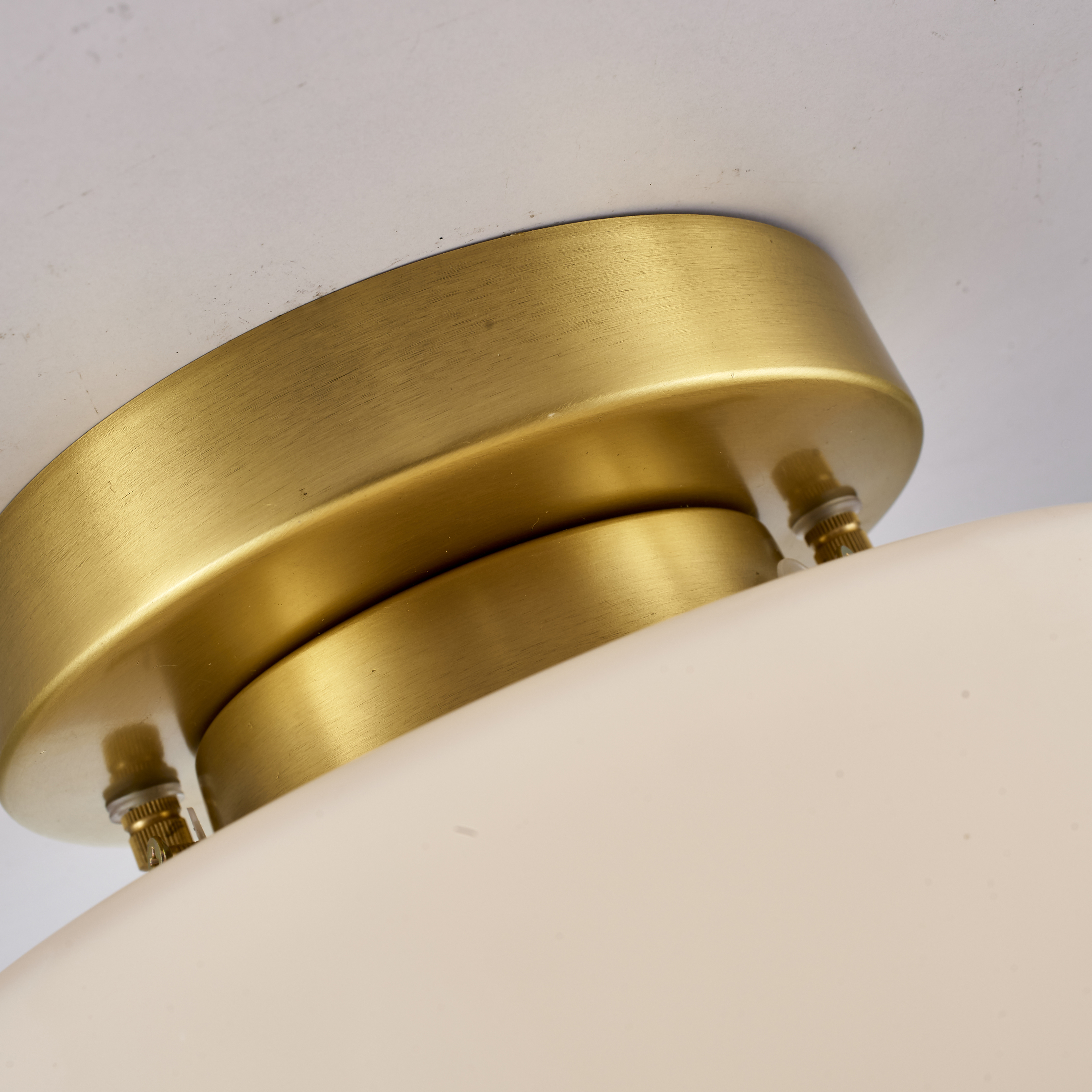 Simple glass shade brass ceiling light