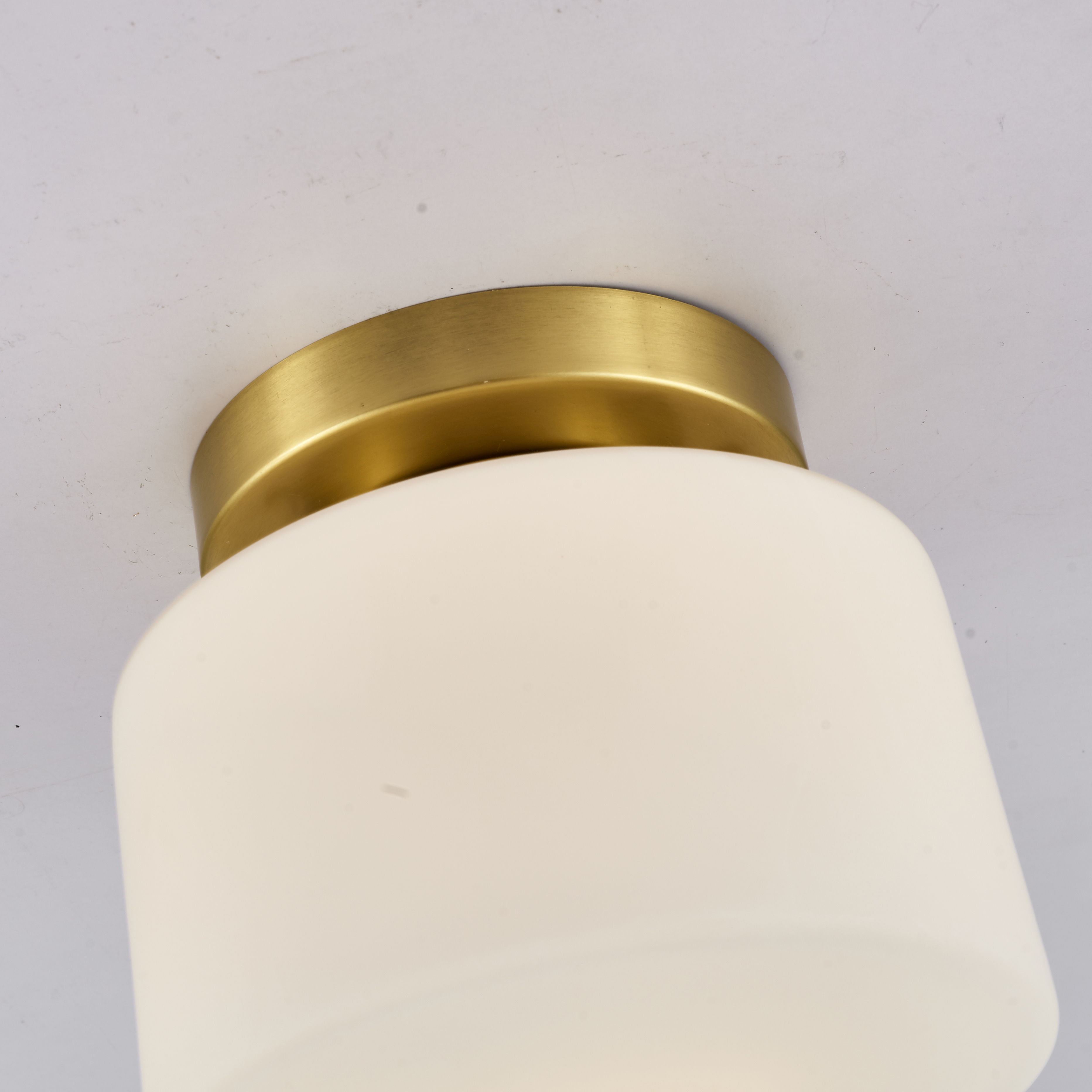 Simple glass shade brass ceiling light