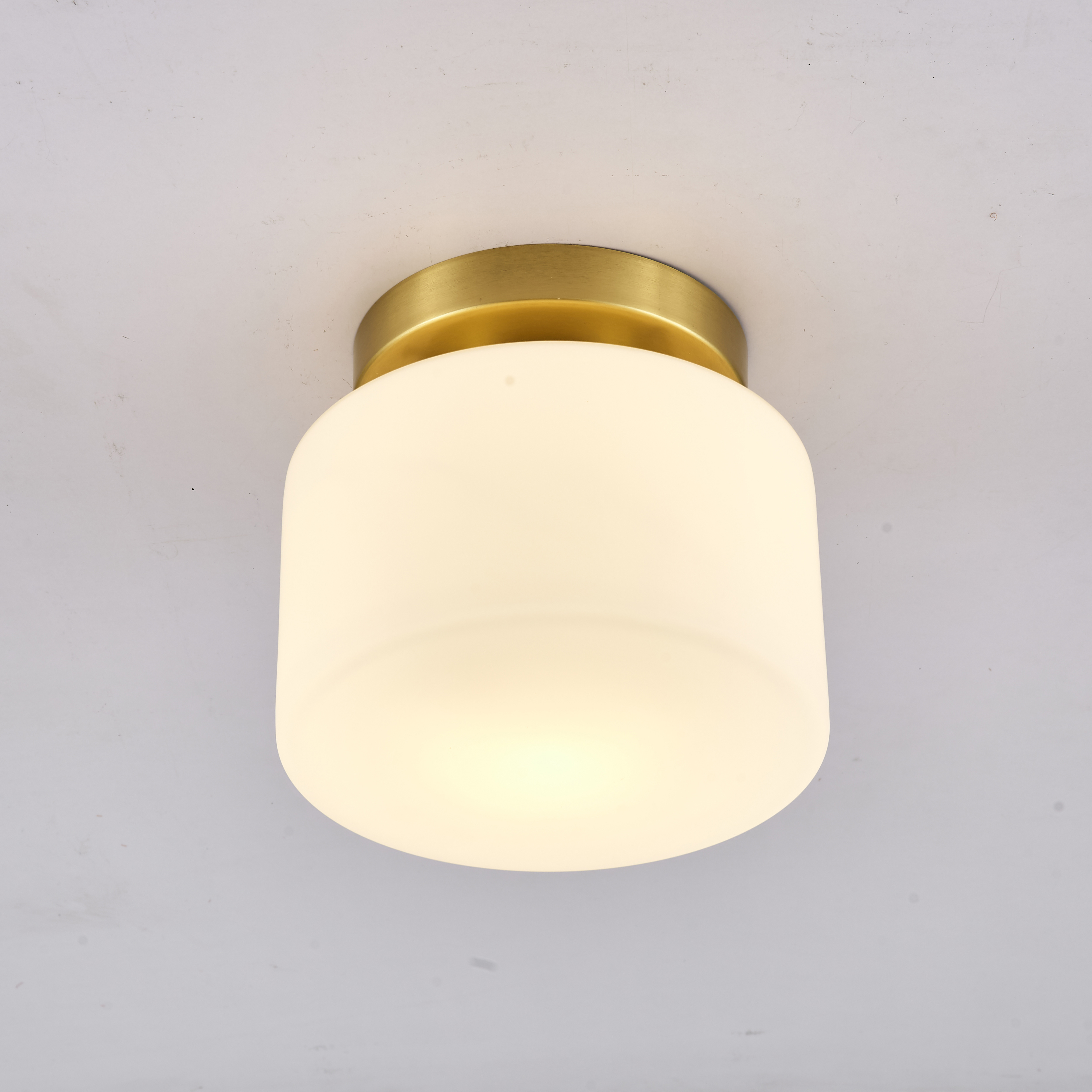Simple glass shade brass ceiling light