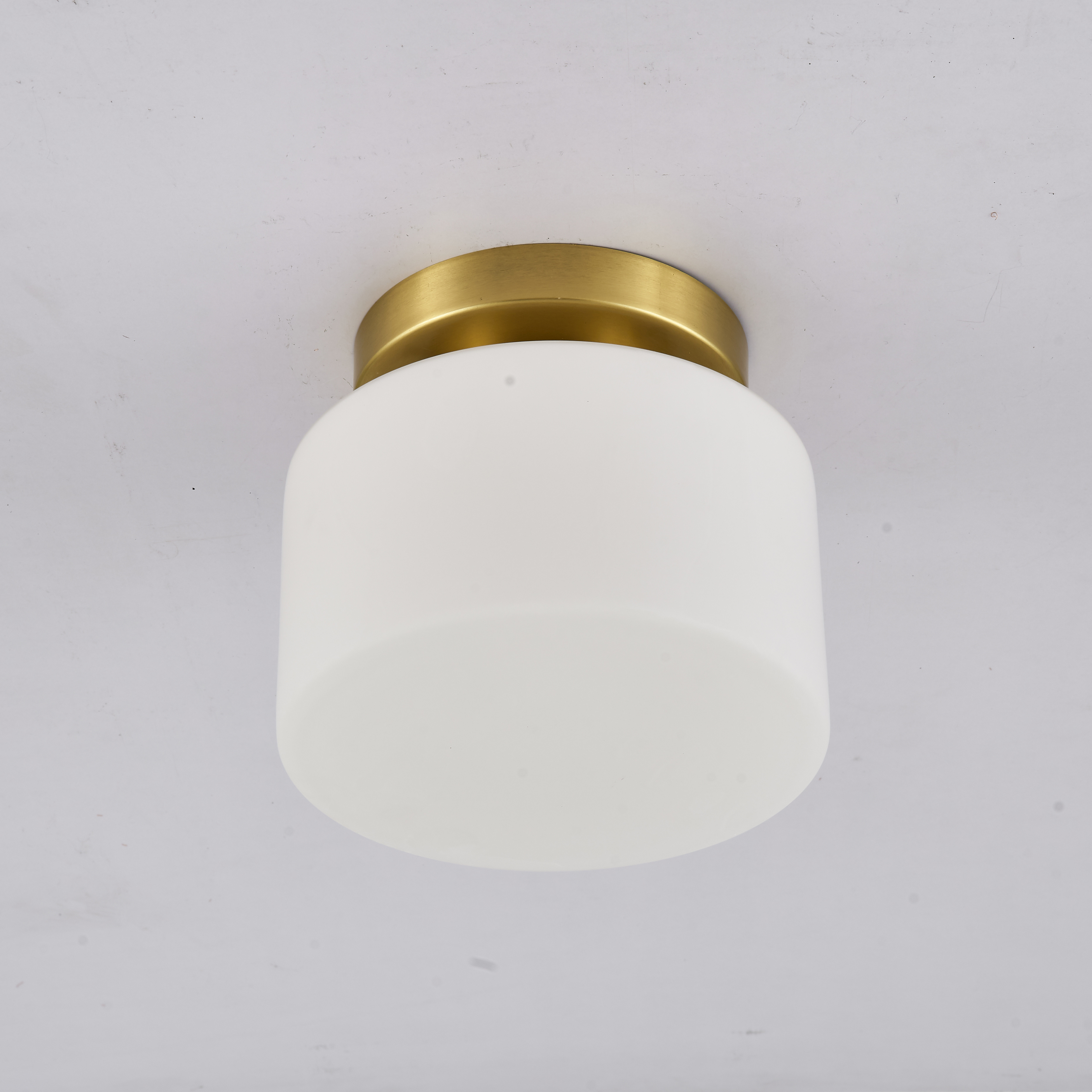 Simple glass shade brass ceiling light