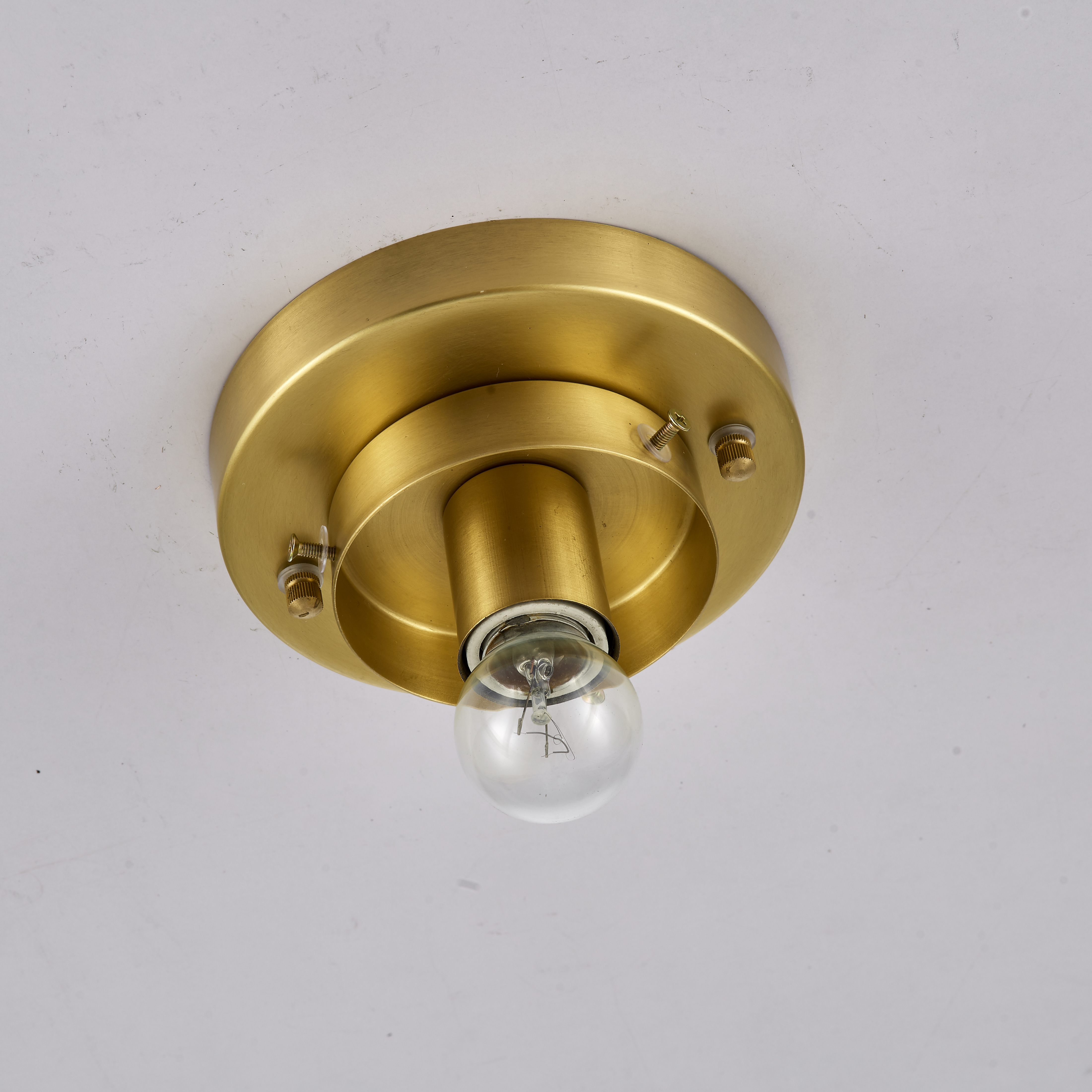 Simple glass shade brass ceiling light