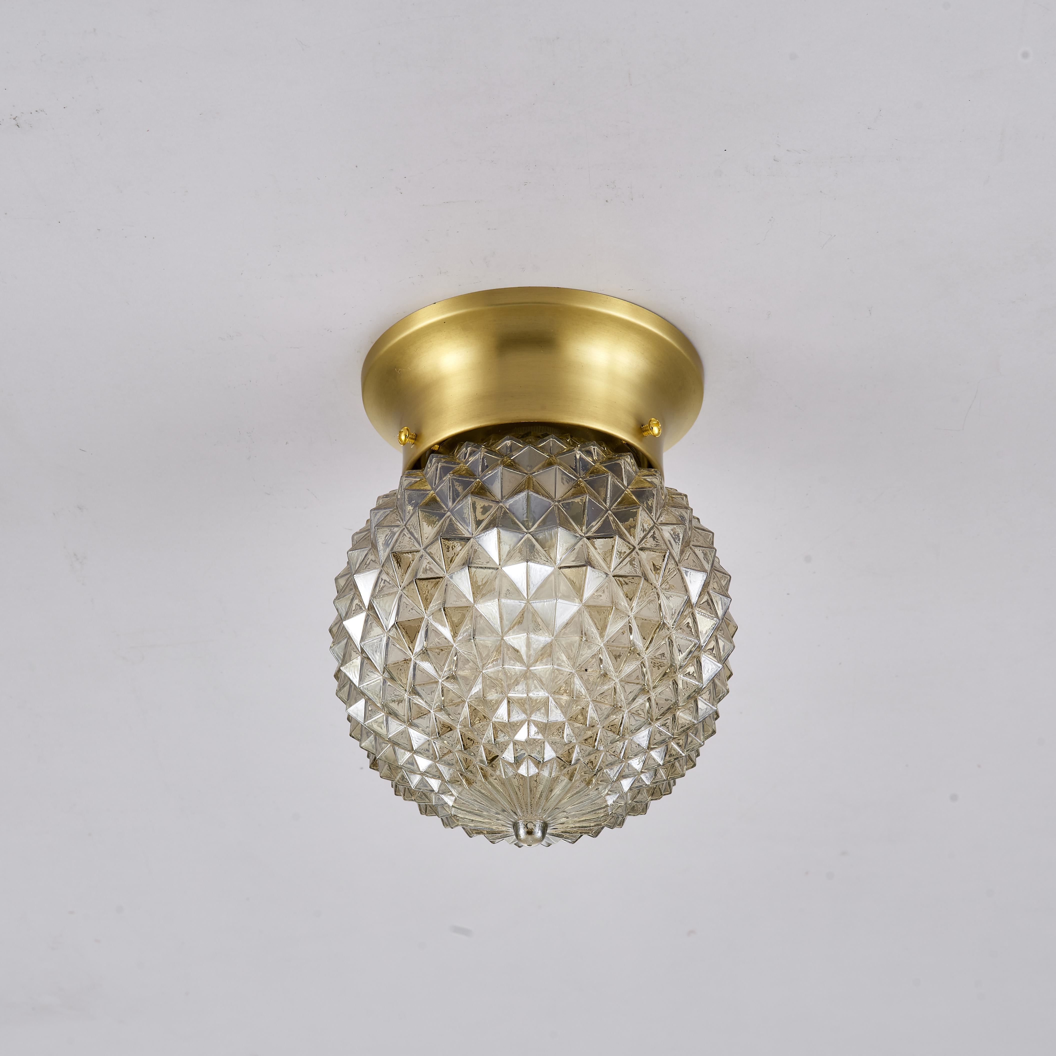 Small glass ball simple brass ceiling light 