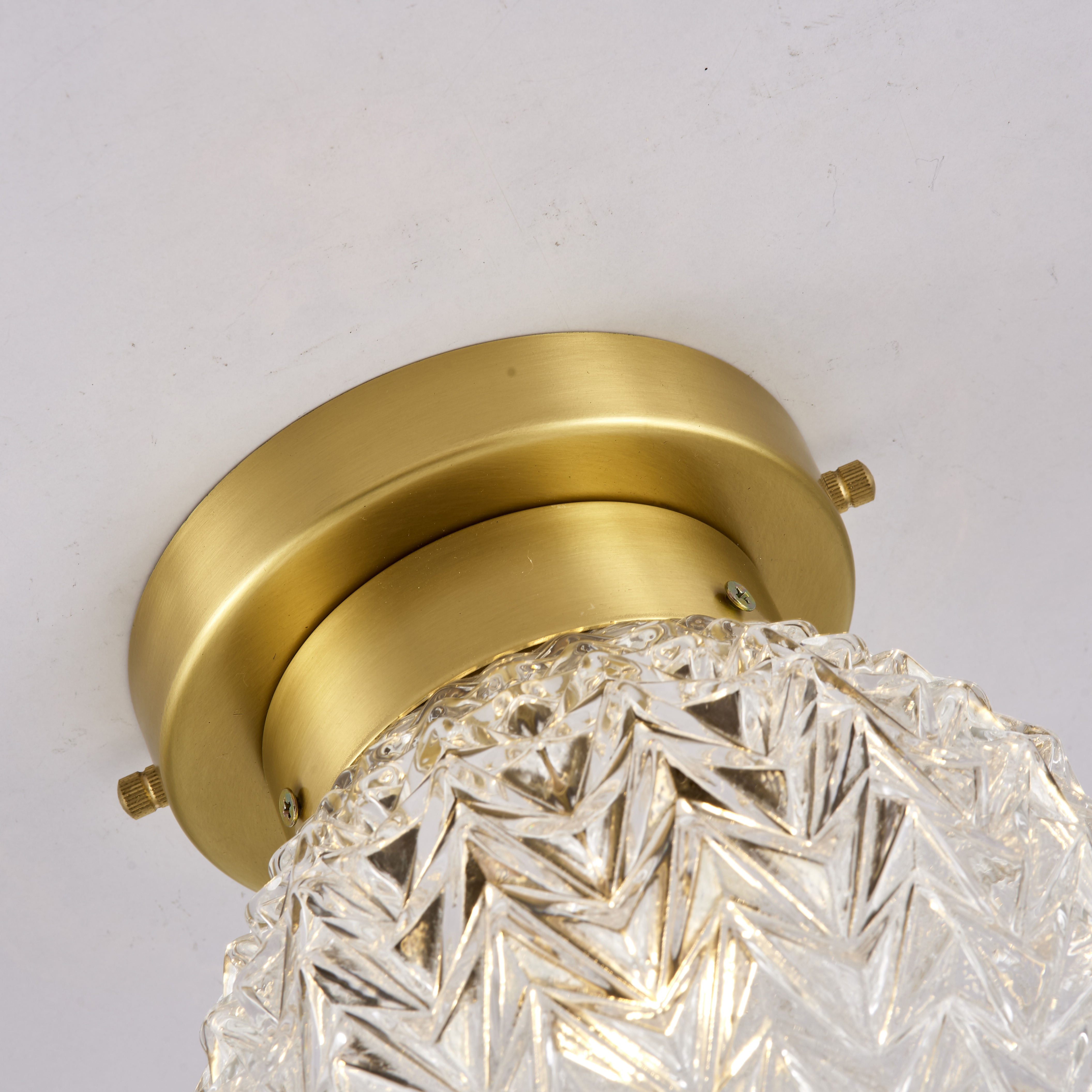 Small glass ball simple brass ceiling light 