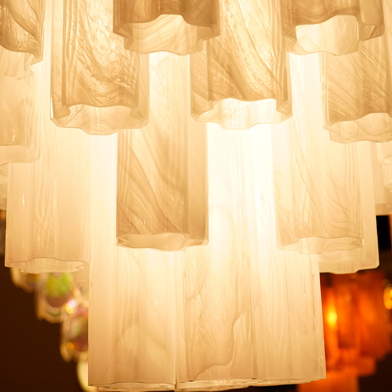 White murao glass tube  chandelier