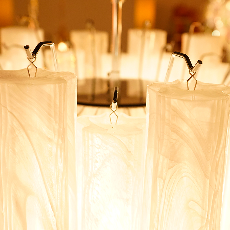 White murao glass tube  chandelier