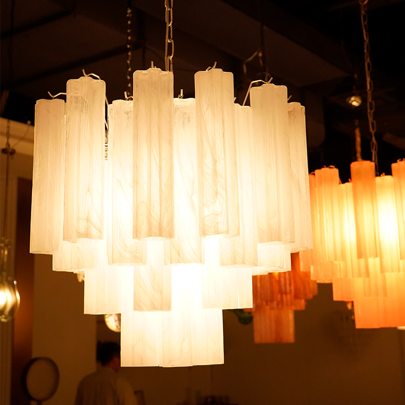 White murao glass tube  chandelier