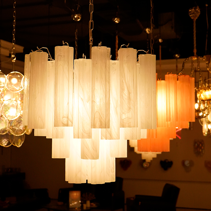 White murao glass tube  chandelier
