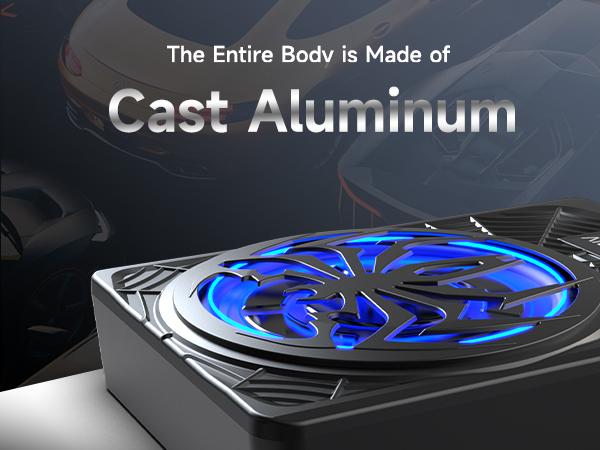 10" 1200W Ultra-thin Subwoofer with Blue Ambient Light Car Subwoofer and Built-in Amplifier, Enhanced Bass Independent Control, Powered Subwoofer Cast Aluminum Material, Suitable for Truck/SUV/Jeep