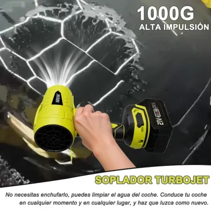 SEESE Soplador Inalámbrico Turbo Jet | Ventilador Turbo de Alta Potencia | Soplador de Nieve de Mano | Motor de Cobre Puro | Para Autos, Hogar, Jardín, Parrilladas y Eliminación de Hojas y Polvo | Regalo Ideal para Festividades