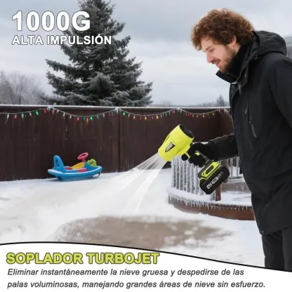 SEESE Soplador Inalámbrico Turbo Jet | Ventilador Turbo de Alta Potencia | Soplador de Nieve de Mano | Motor de Cobre Puro | Para Autos, Hogar, Jardín, Parrilladas y Eliminación de Hojas y Polvo | Regalo Ideal para Festividades