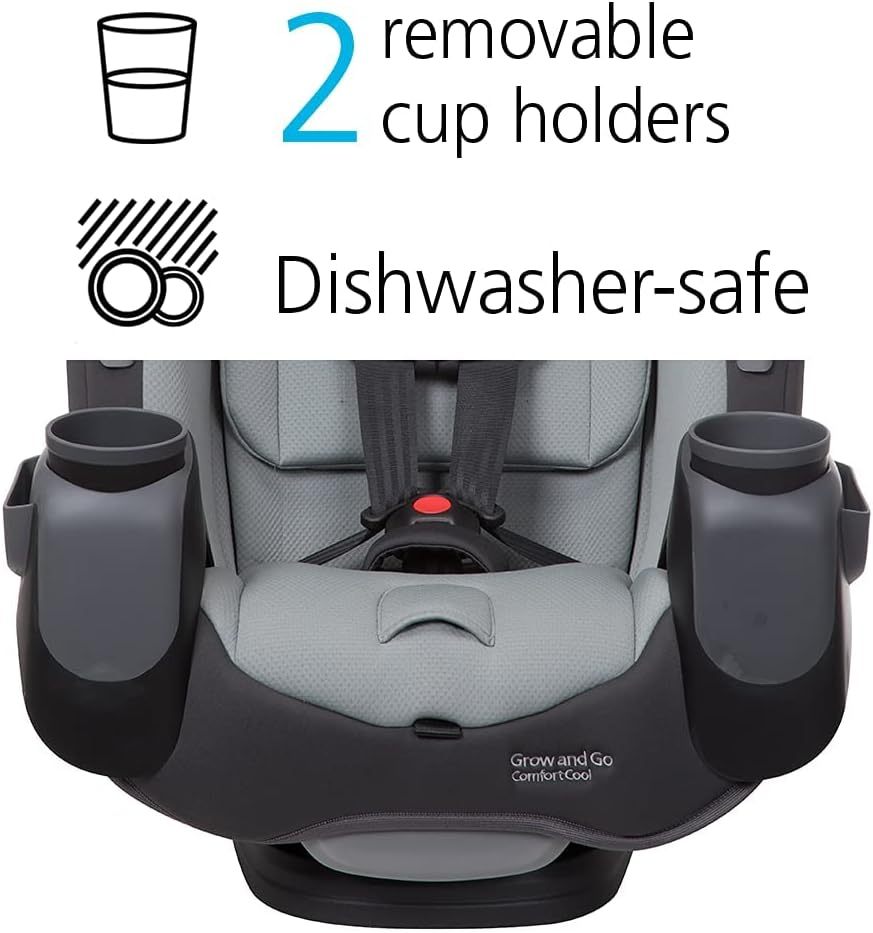 Safety1st Autoasiento Grow and Go 3 etapas, Harvest Moon, convertible, protección de impacto lateral, arnés de 5 puntos, tela lavable a máquina, apta para secadora con sistema latch y 2 portavasos.