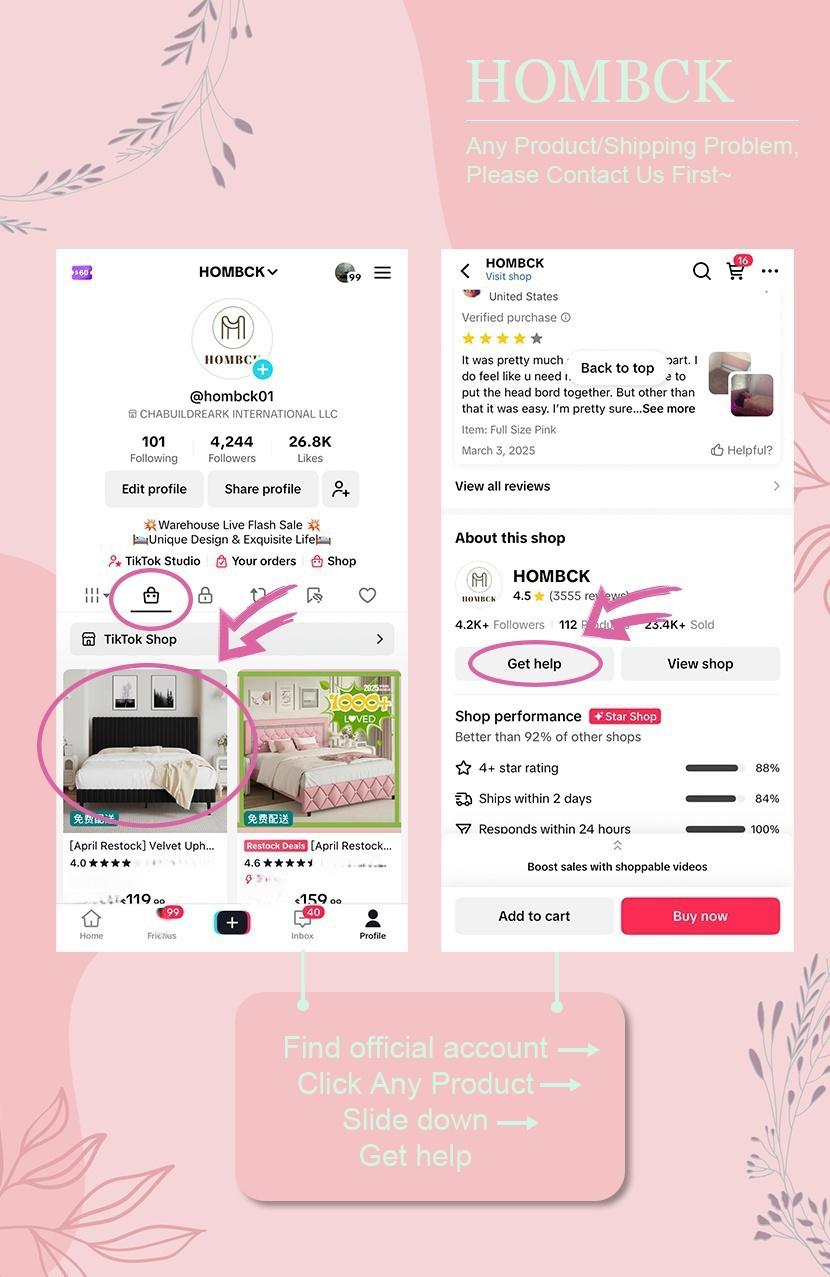 [SummerSale] HOMBCK Led Bed Frame, No Mattress, Soft Modern Bed Frame with Luxury Leather Headboard, APP Adiust the Light, No Box Spring Needed #home essentials#back to school Modern Bedroom Furniture Marshmallow Bed Frame
