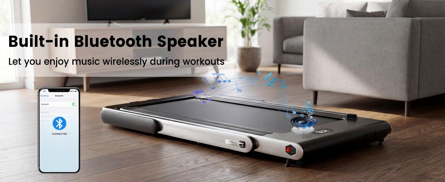 COSTWAY 2-in-1 Treadmill, 7.5 MPH Foldable Walking Pad with Smart App & Remote Control, Bluetooth LED Monitor, Small Spaces Compact Running Machine, Folding Portable Under Desk Treadmill for Home Office