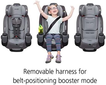 Safety1st Autoasiento Grow and Go 3 etapas, Harvest Moon, convertible, protección de impacto lateral, arnés de 5 puntos, tela lavable a máquina, apta para secadora con sistema latch y 2 portavasos.