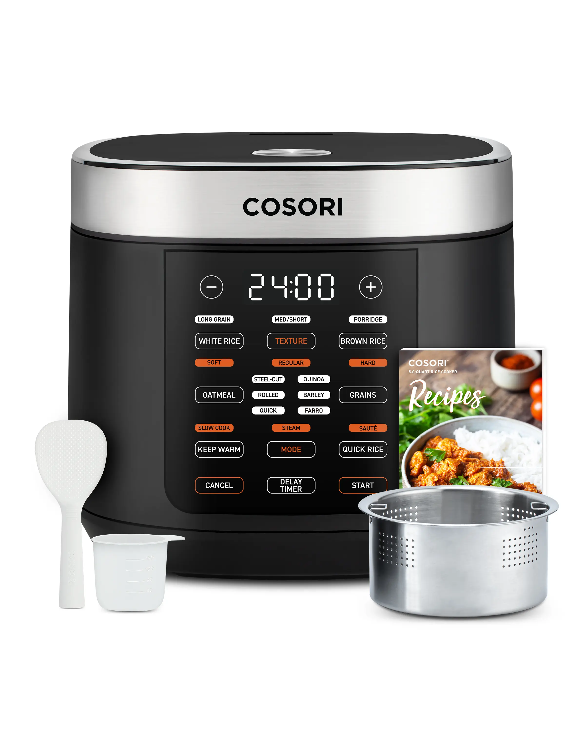 Olla arrocera COSORI 18 en 1 de 5 Qt con tecnología Fuzzy Logic y recetas