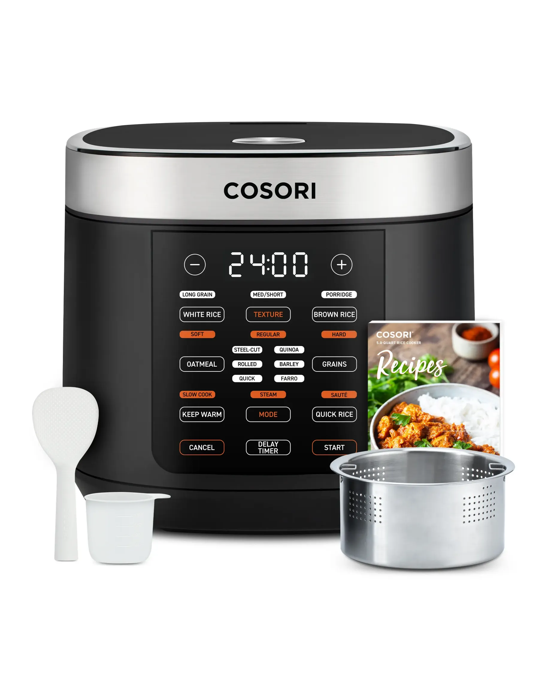 Olla arrocera COSORI 18 en 1 de 5 Qt con tecnología Fuzzy Logic y recetas