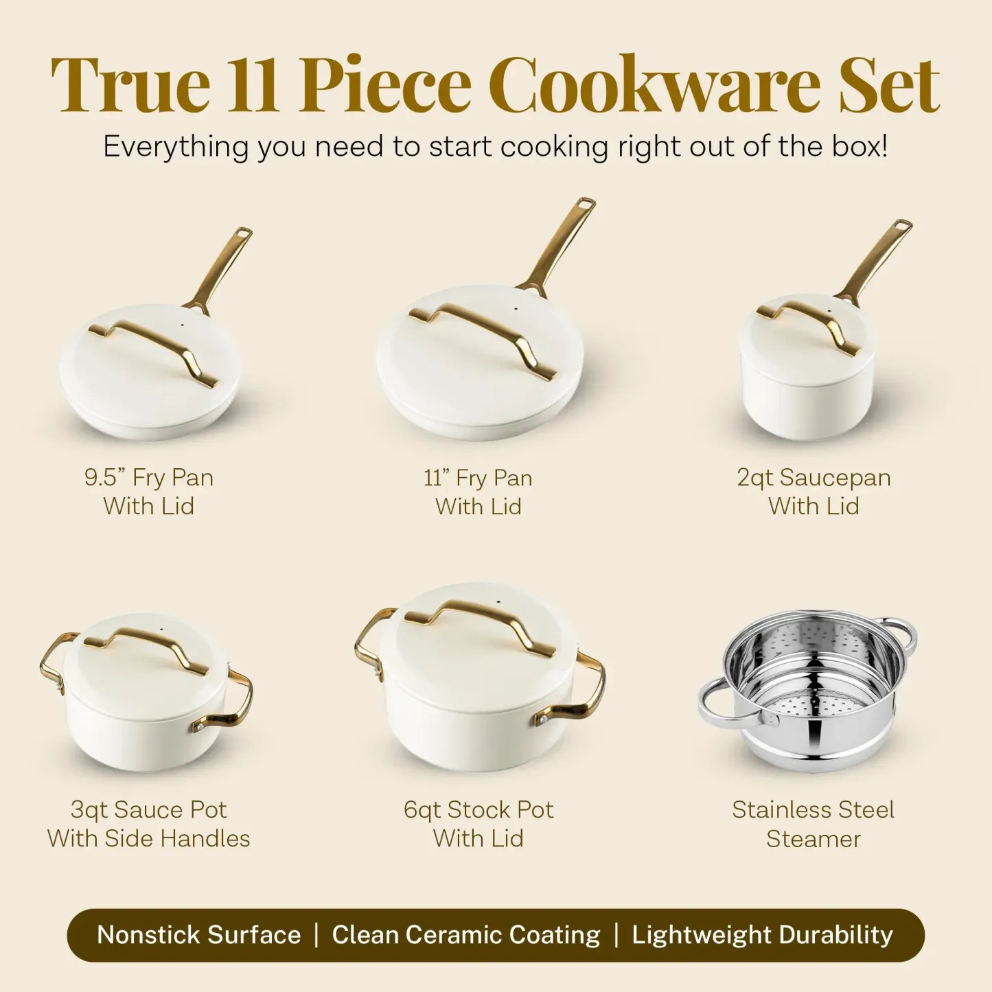 Juego de utensilios de cocina de 11 piezas Gotham Steel Modern Collection