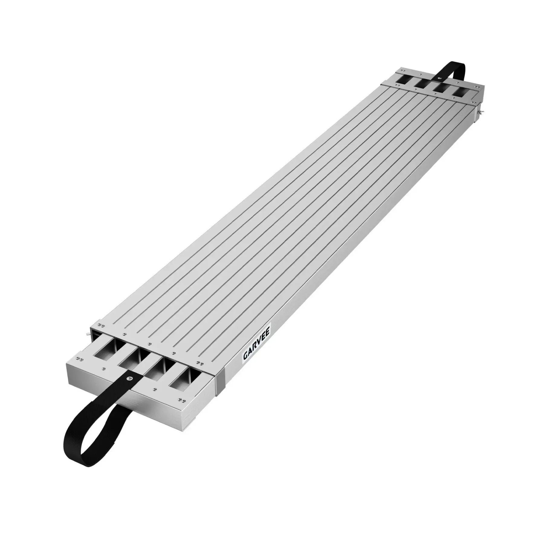 Plataforma de andamio telescópica de 6 a 9 pies, plataforma de trabajo ajustable de aluminio con superficie antideslizante y correas de seguridad, plataforma de escalera resistente para proyectos de construcción y del hogar.