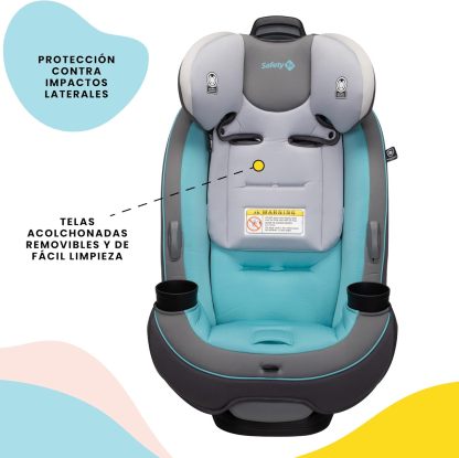 Safety1st Autoasiento Grow and Go 3 etapas, Harvest Moon, convertible, protección de impacto lateral, arnés de 5 puntos, tela lavable a máquina, apta para secadora con sistema latch y 2 portavasos.