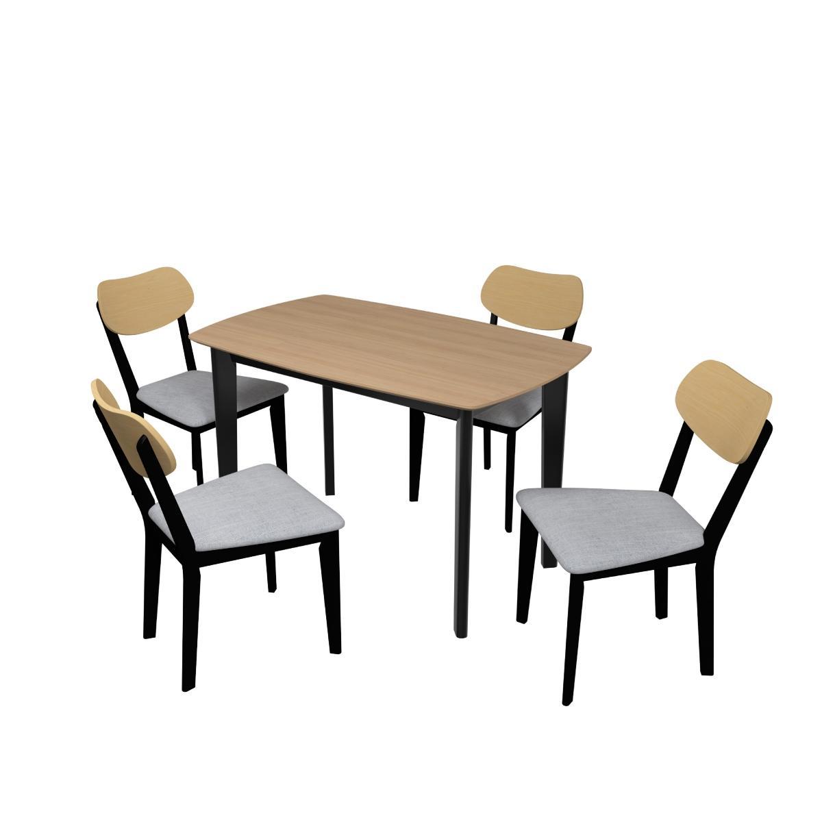 COMEDOR ROMA 4 SILLAS NG/NAT