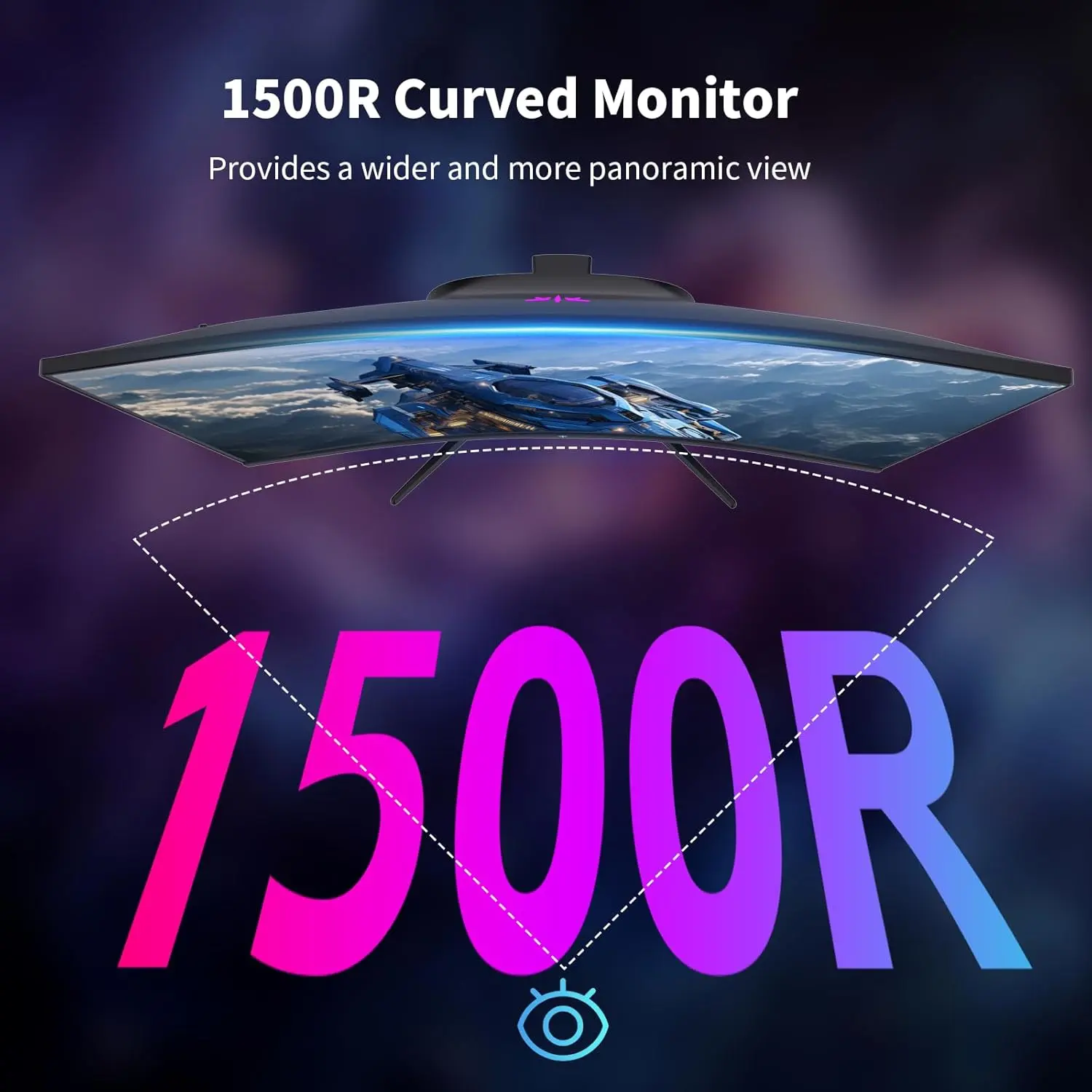 Monitor gaming curvo VA KTC de 27" (2560x1440), curvatura 1500R, tasa de refresco de 144 Hz/120 Hz, HDR400 (400 nits), Adaptive Sync, 2x HDMI 2.0, DP 1.4, montaje VESA 100x100, modelo H27S5C.