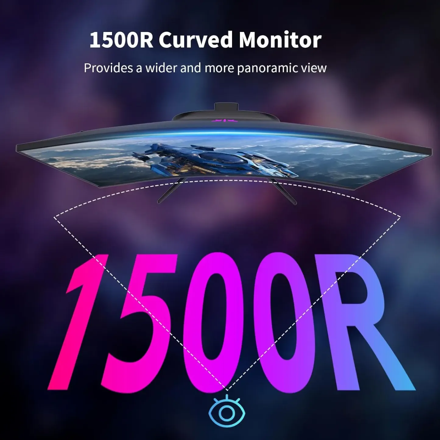 Monitor gaming curvo VA KTC de 27" (2560x1440), curvatura 1500R, tasa de refresco de 144 Hz/120 Hz, HDR400 (400 nits), Adaptive Sync, 2x HDMI 2.0, DP 1.4, montaje VESA 100x100, modelo H27S5C.