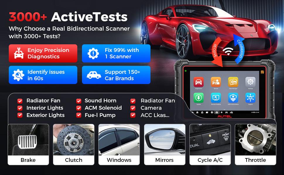 Autel Scanner MaxiCOM MK900 Car Diagnostic Scan Tool All System Diagnose, 40+ Service, 3000+ Active Tests, FCA Autoauth & SGW, No-IP Limited,father'sdaygifts