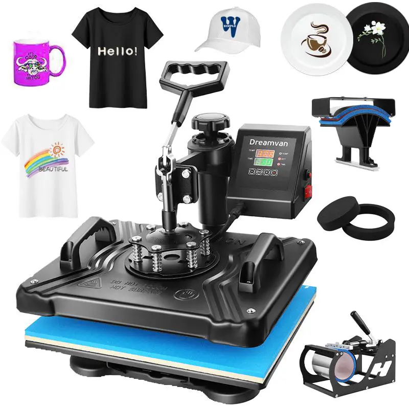 Máquina de prensa de calor 5 en 1 AKEYDIY de 12x15 pulgadas para camisetas