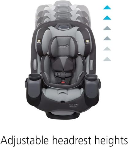 Safety1st Autoasiento Grow and Go 3 etapas, Harvest Moon, convertible, protección de impacto lateral, arnés de 5 puntos, tela lavable a máquina, apta para secadora con sistema latch y 2 portavasos.