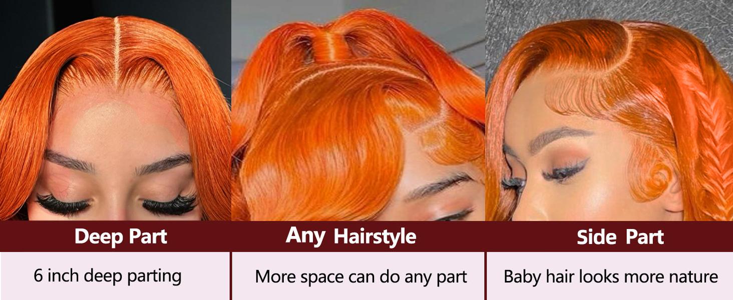 [30 inch only $124]DROSUUD 30 Inch Ginger Lace Front Wigs Human Hair 13x6 Body Wave Wig Orange Ginger Wig Human Hair #350 Body Wave Hd Lace Front Wigs for Women 180% Density Body Wave Frontal Wigs#Summmervibes