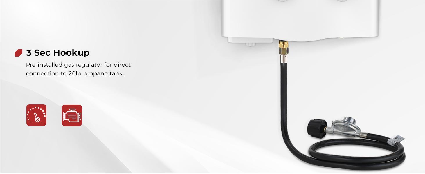 CAMPLUX Multifunction Compact Handheld Portable Tankless Water Heater - 1.32GPM On-Demand Hot Water, Low Pressure Start for Camping Shower, Outdoor RV Use CAMPLUX Multifunction Compact Handheld Portable Tankless Water Heater - 1.32GPM On-Demand Hot Water, Low Pressure Start for Camping Shower, Outdoor RV Use