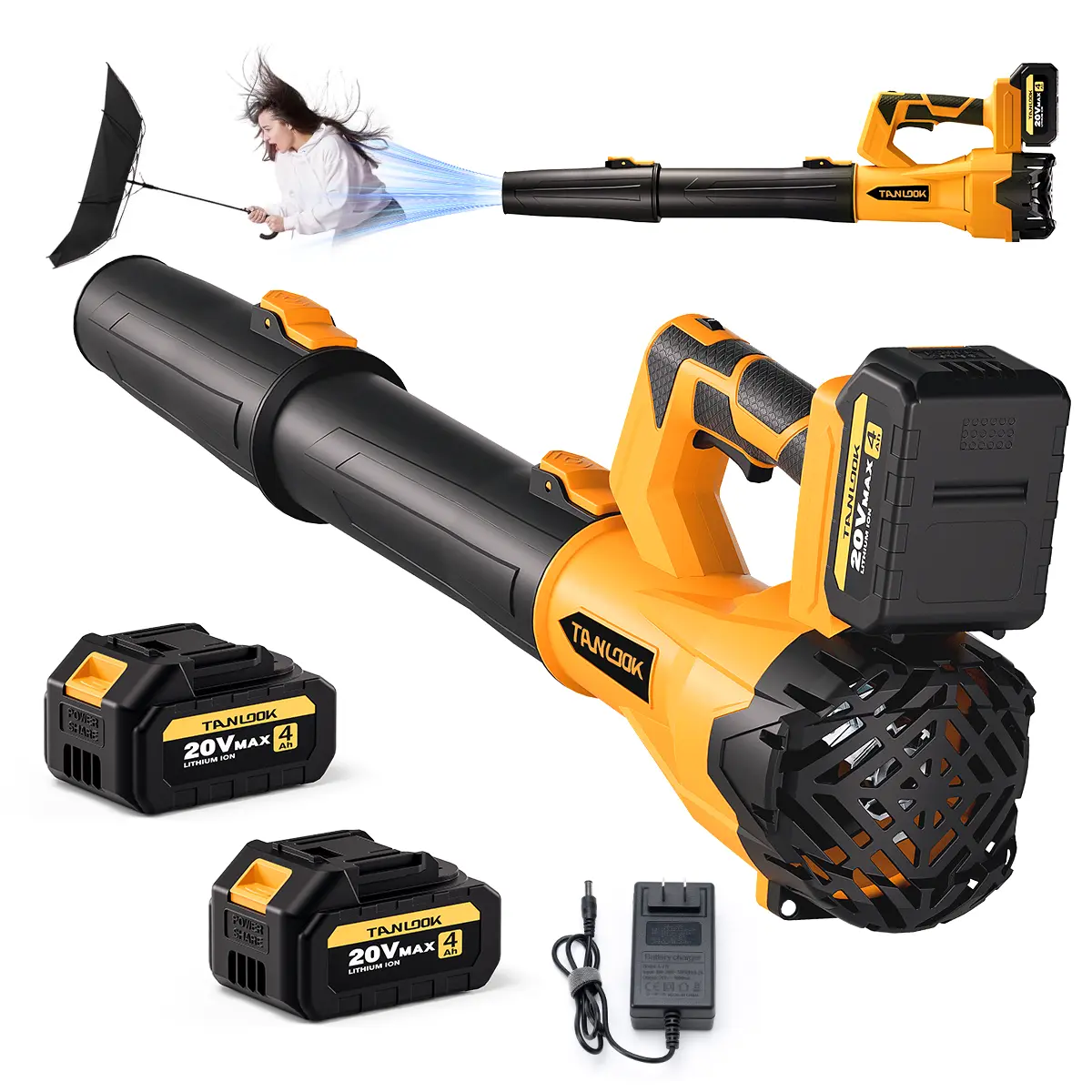 Soplador de hojas eléctrico de alta potencia TANLOOK - 580 CFM