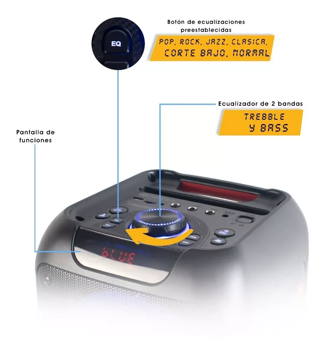 Bocina Portatil Bluetooth Steelpro Nebula Negro Suspension de Aire