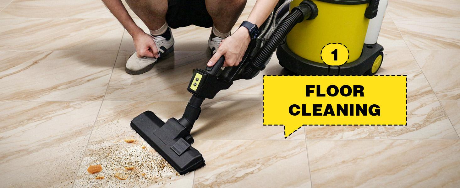 【FathersDayGift】PRETEC 6 Gallon Wet & Dry Vacuum Cleaner &ndash; 20 kPa Powerful Suction, 5-in-1 Multi-Purpose Cleaner with 15 ft Cord, Quiet 80 dB Operation &ndash; Ideal for Dog Hair, Garage, Home & Car