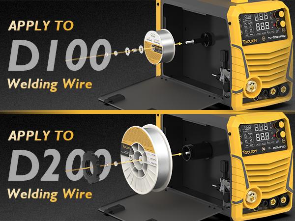 [fathersdaygift] TOOLIOM 200A Aluminum MIG Welder, 5-in-1 MIG/Flux MIG/Lift TIG/Stick/Spool Gun, 110/220V Dual Voltage Multifunctional Welding Machine