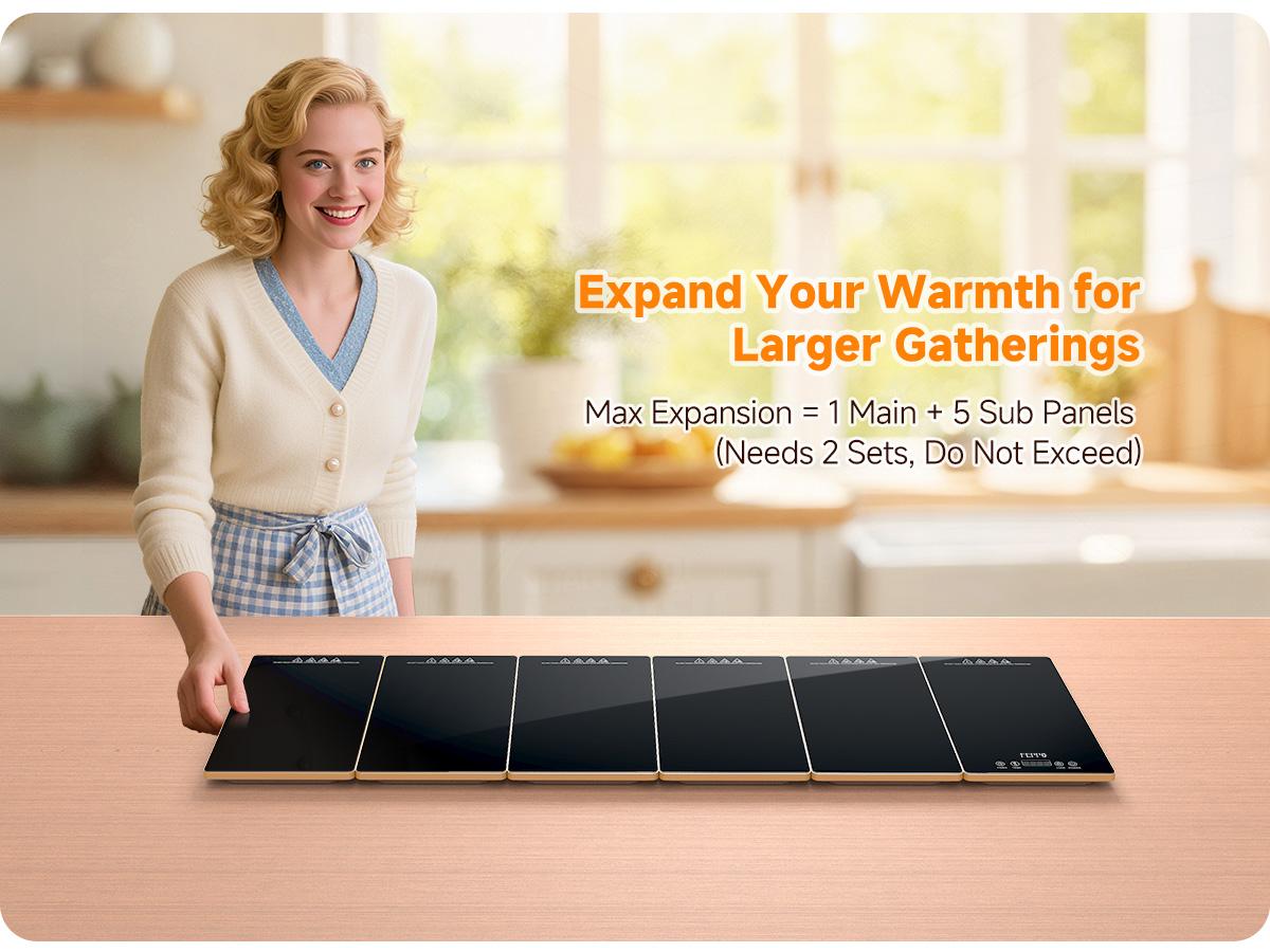 FEPPO Electric Warming Tray, 4-in-1 Food Warmers for Parties Buffet with 10 Temp Settings and Timer, 33"x15" Glass Surface Warming Mat for Food, Modular Buffet Hot Plates for Catering and Gatherings summerwins