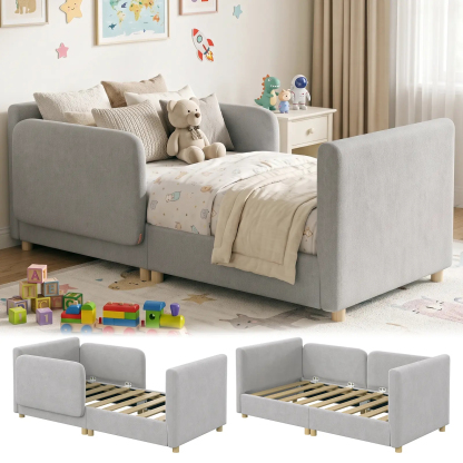 Estructura de cama para niños pequeños Lilypelle con barrera de seguridad adicional