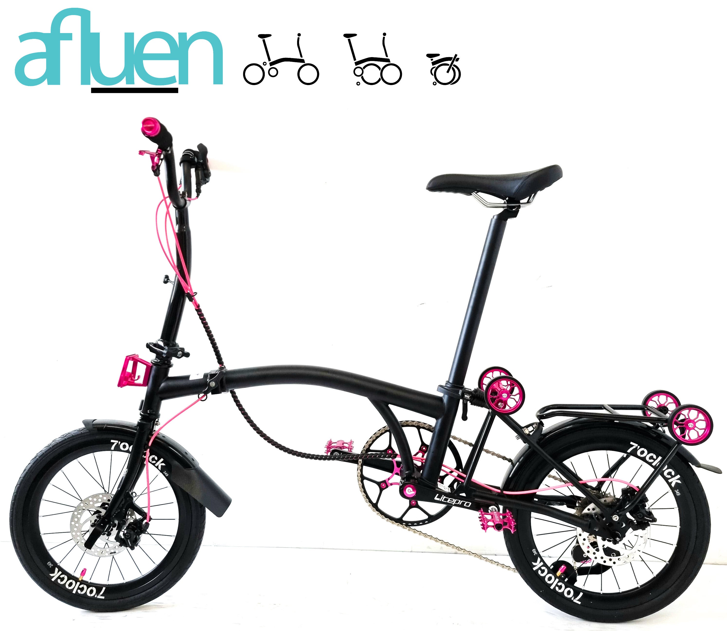 Bicicleta plegable Avro Foldie – 16 pulgadas, 9 velocidades, freno de disco