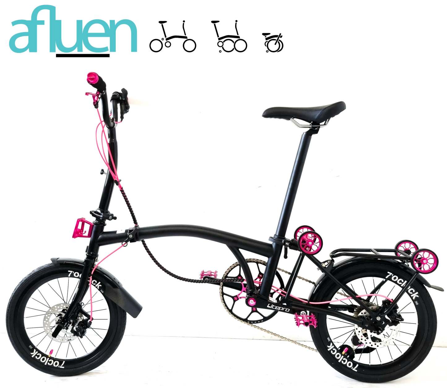 Bicicleta plegable Avro Foldie – 16 pulgadas, 9 velocidades, freno de disco